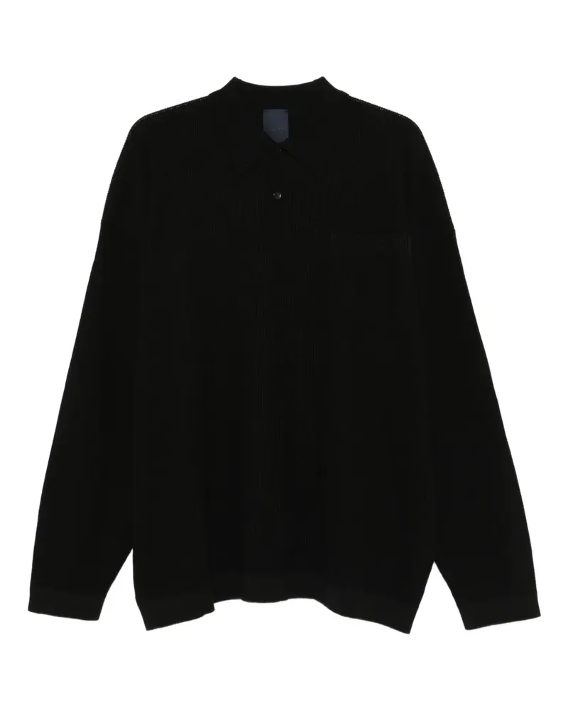 JUUN.J Pullover mit Poloshirtkragen - Schwarz Schwarz