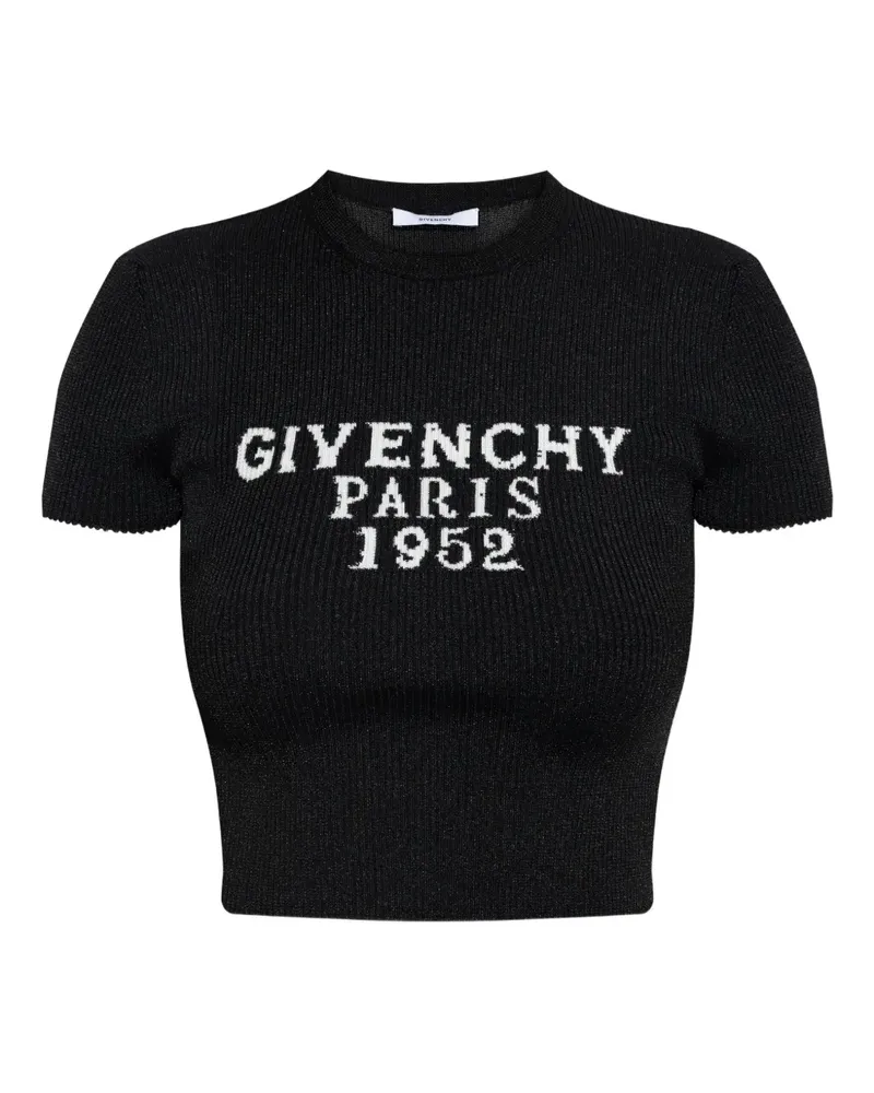 Givenchy Geripptes Cropped-T-Shirt - Schwarz Schwarz