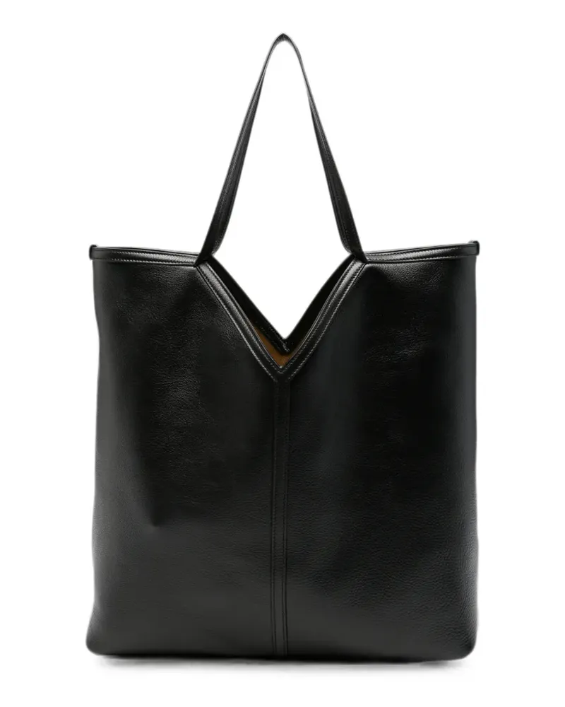 Saint Laurent V-cut leather tote bag - Schwarz Schwarz