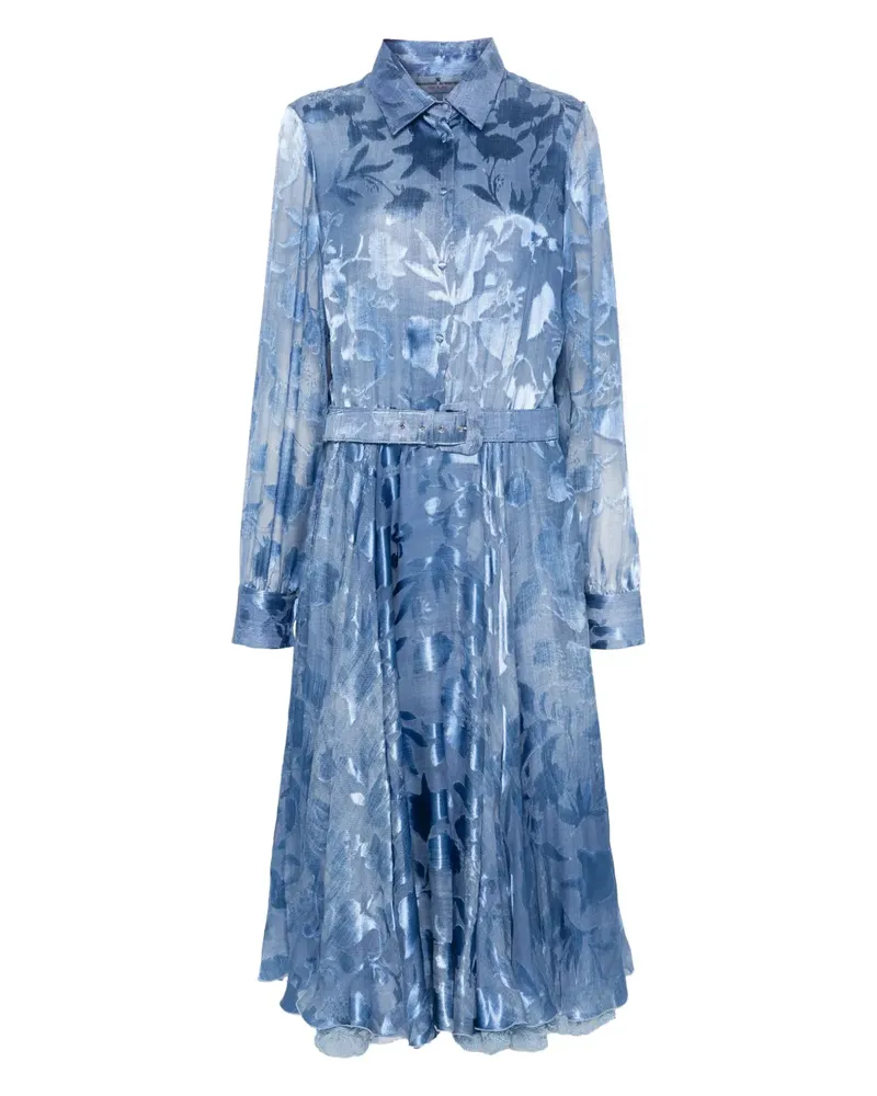 Ermanno Scervino Jacquard-Midikleid mit Blumenmuster - Blau Blau
