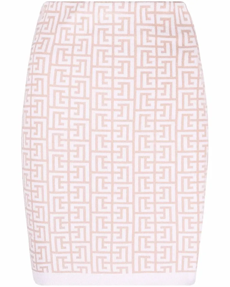 Balmain Rock mit Monogrammmuster - Nude Nude
