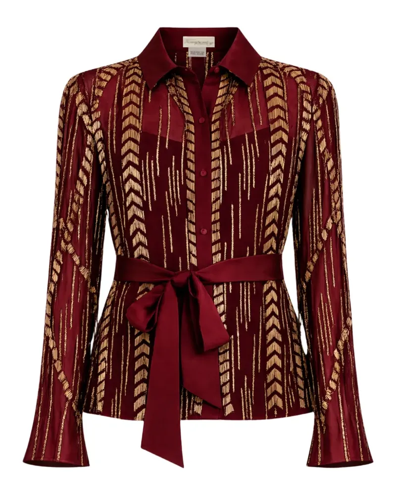 Temperley London Viola Hemd mit Pailletten - Rot Rot