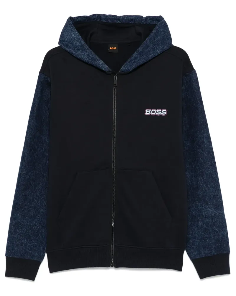 HUGO BOSS Hoodie mit Einsätzen - Blau Blau