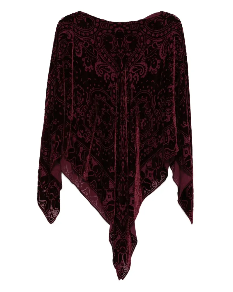 Etro Poncho aus Samt mit Paisleymuster - Rot Rot