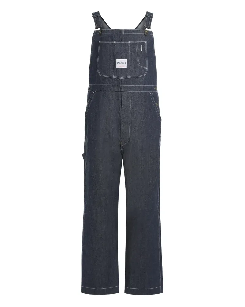 MOORER Jamine Latzhose aus Denim - Blau Blau