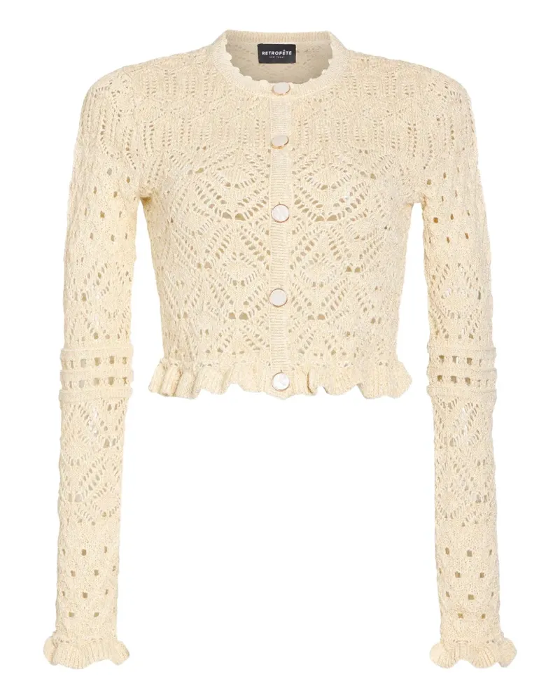 Retrofête Gehäkelter Giuliana Cardigan - Nude Nude