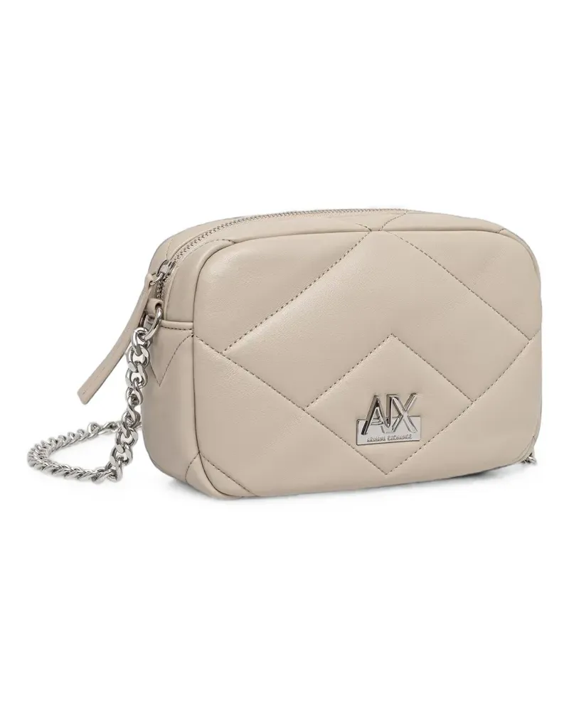 Armani Exchange quilted logo-plaque cross body bag - Nude Nude