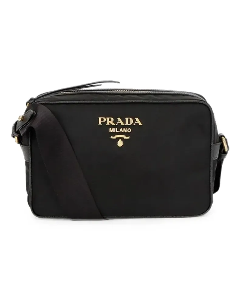 Prada Schultertasche mit Logo - Schwarz Schwarz