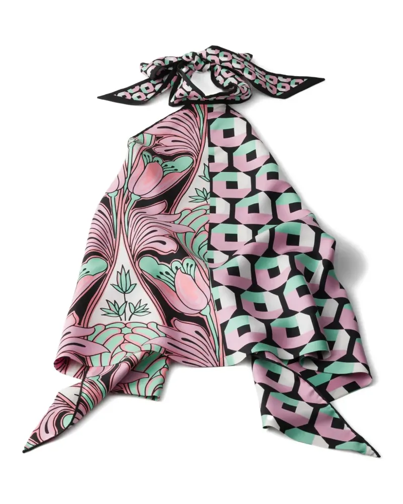 Prada printed silk twill top - Rosa Rosa