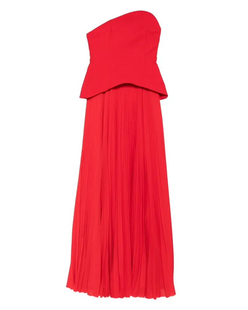 Solace London Schulterfreies Britt Kleid mit Falten - Rot Rot