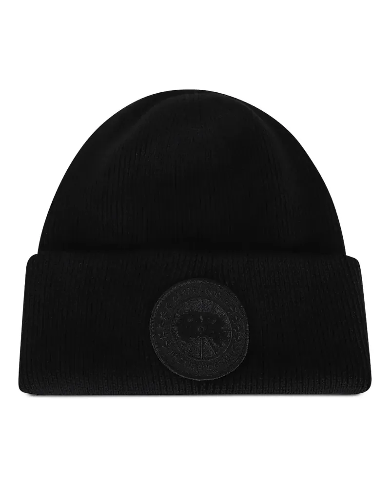 Canada Goose Beanie mit Logo-Patch - Schwarz Schwarz