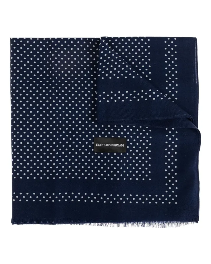 Emporio Armani Schal mit Polka Dots - Blau Blau