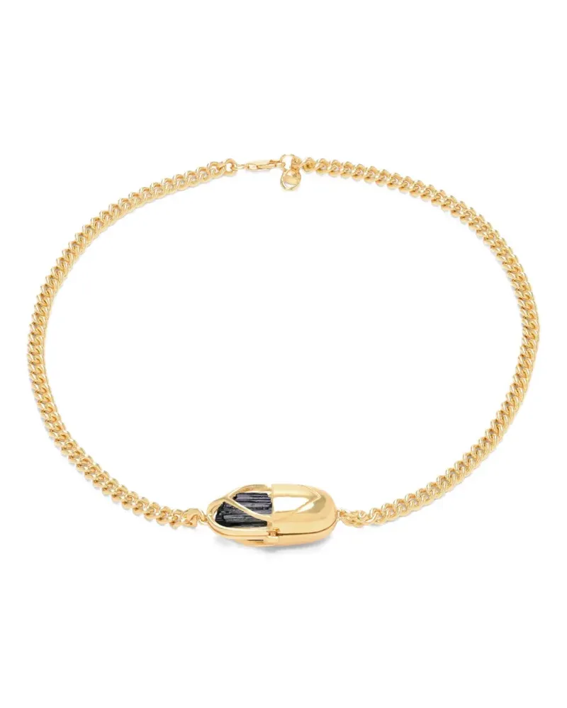 CAPSULE ELEVEN Capsule Crystal Halskette mit schwarzem Turmalin - Gold Gold