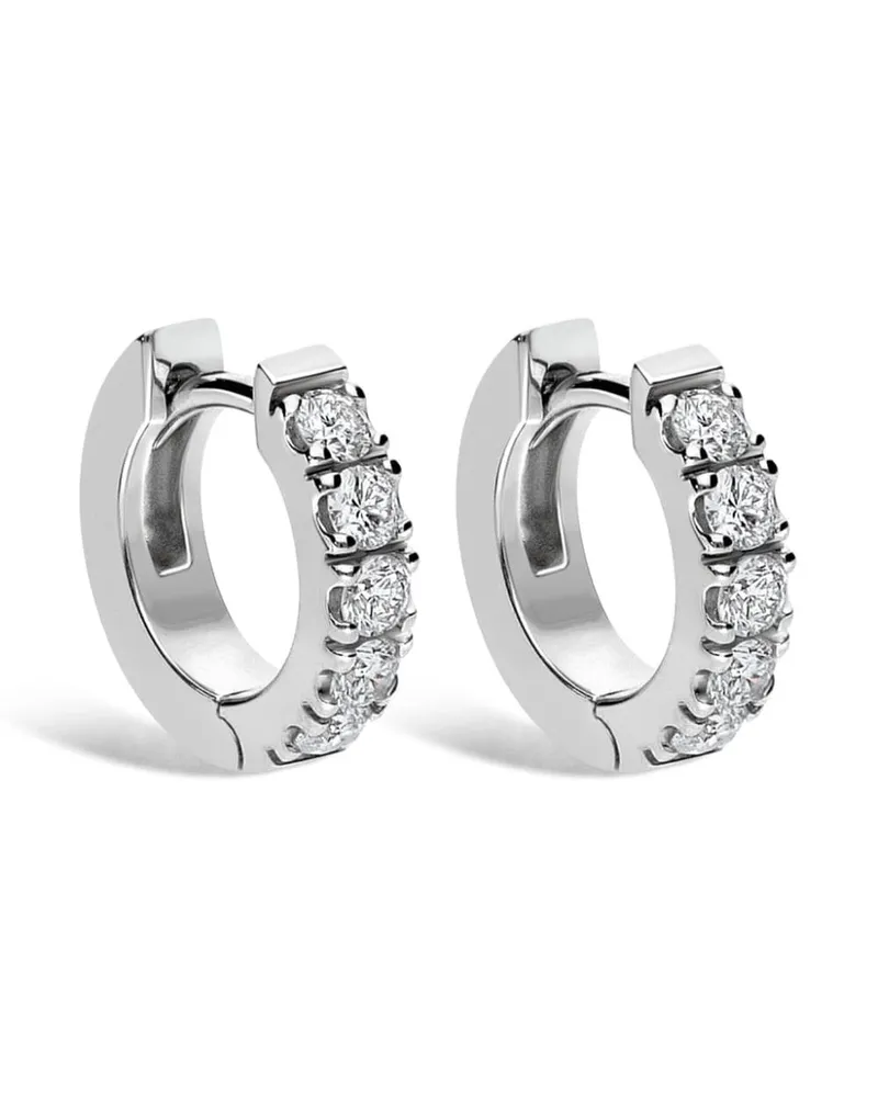 LEO PIZZO 18kt Weißgoldcreolen mit Diamanten - Silber Silber