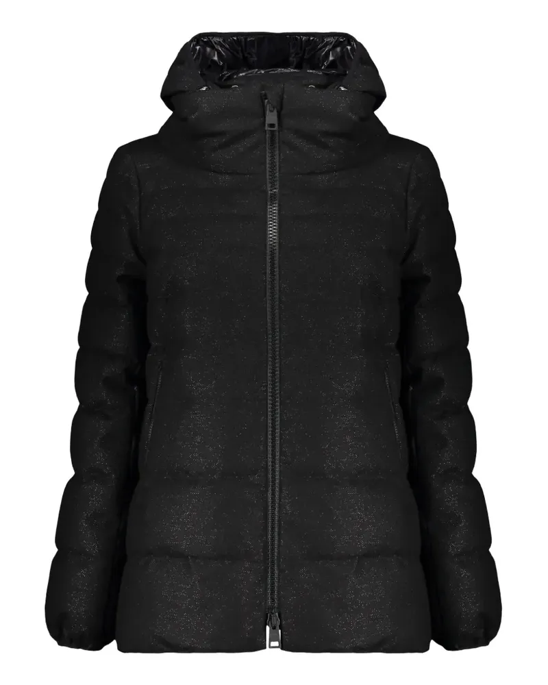 Herno Gefütterte Kapuzenjacke - Schwarz Schwarz