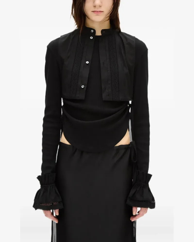 Ann Demeulemeester Suna ruffled cuffs - Schwarz Schwarz