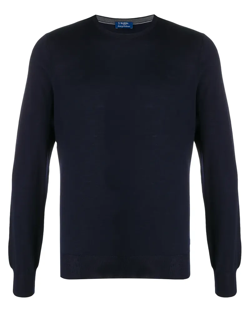 BARBA Pullover mit Rundhalsausschnitt - Blau Blau