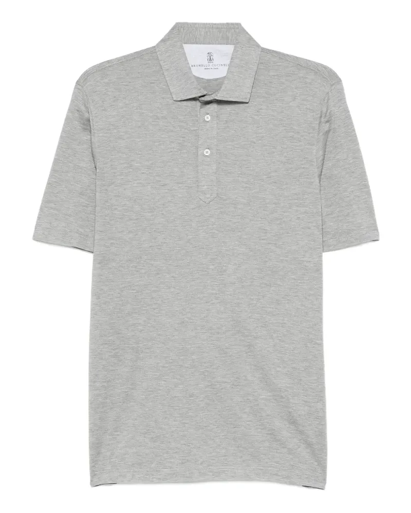 Brunello Cucinelli Poloshirt mit Knopfleiste - Grau Grau