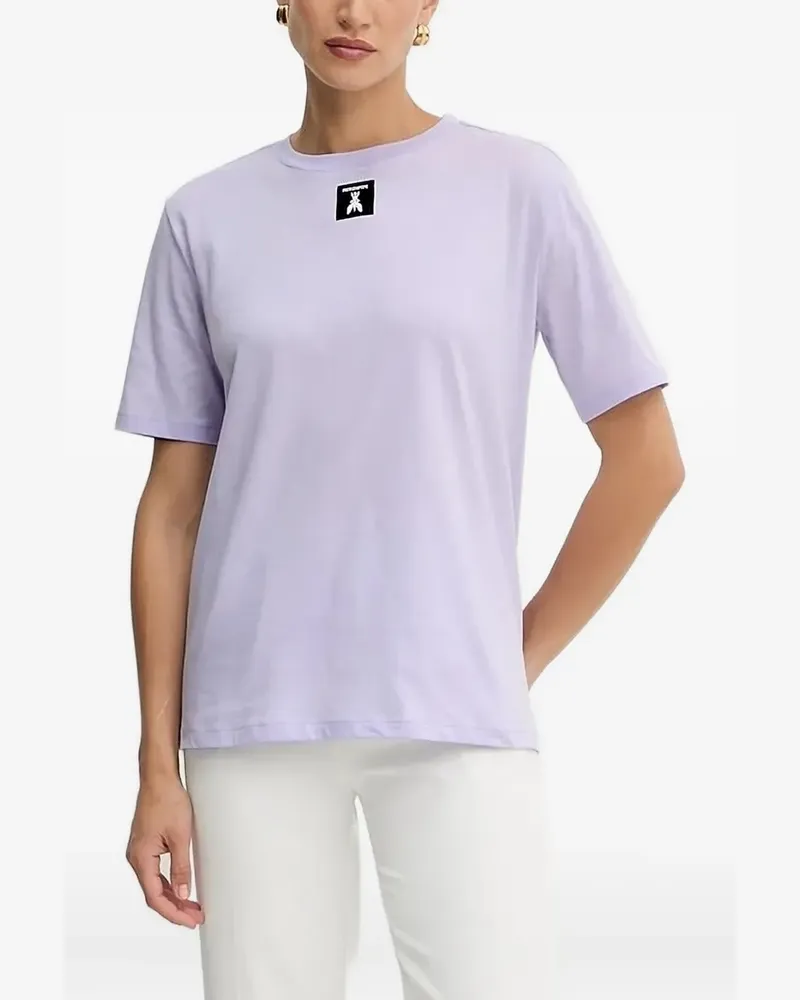 Patrizia Pepe T-Shirt mit Logo-Patch - Violett Violett