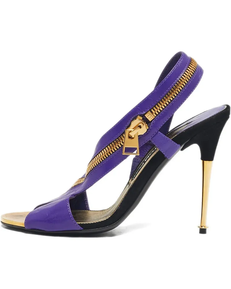 Tom Ford zip calf leather sandals 11.5 cm - Violett Violett