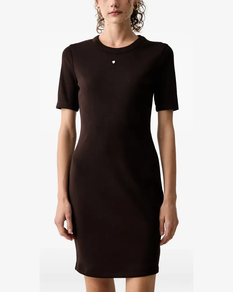 Armani Exchange Geripptes Strickkleid - Braun Braun