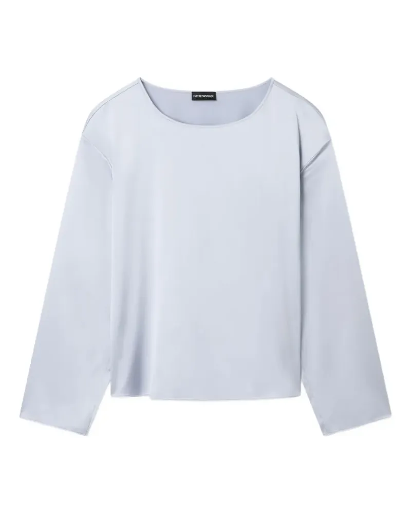 Emporio Armani satin-finish silk top - Blau Blau
