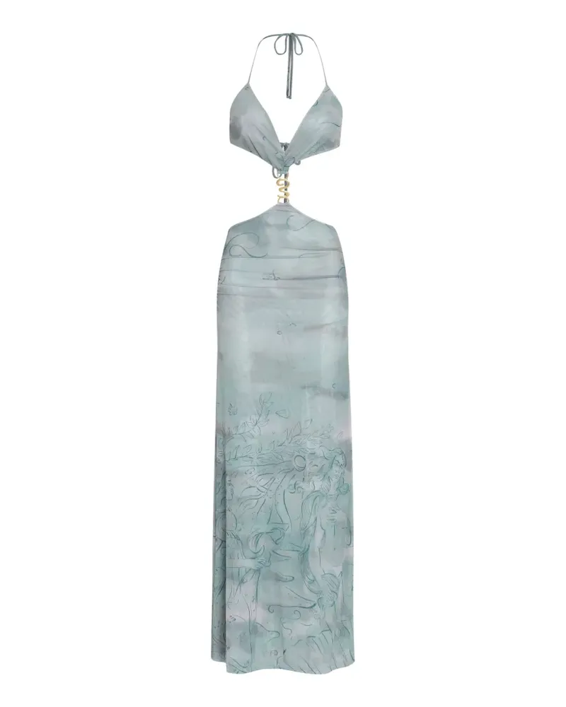 Amir Slama x Jade Picon Maxikleid mit Cut-Outs - Blau Blau