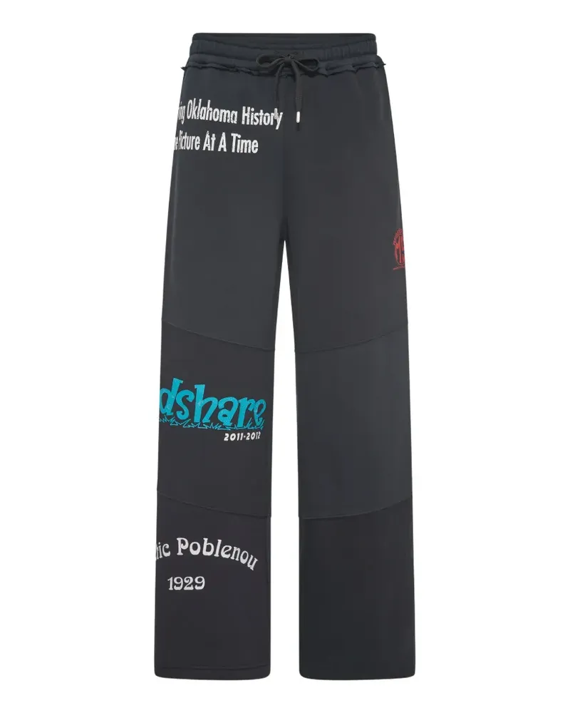 Marine Serre Jogginghose mit Regenerated-Grafik - Schwarz Schwarz