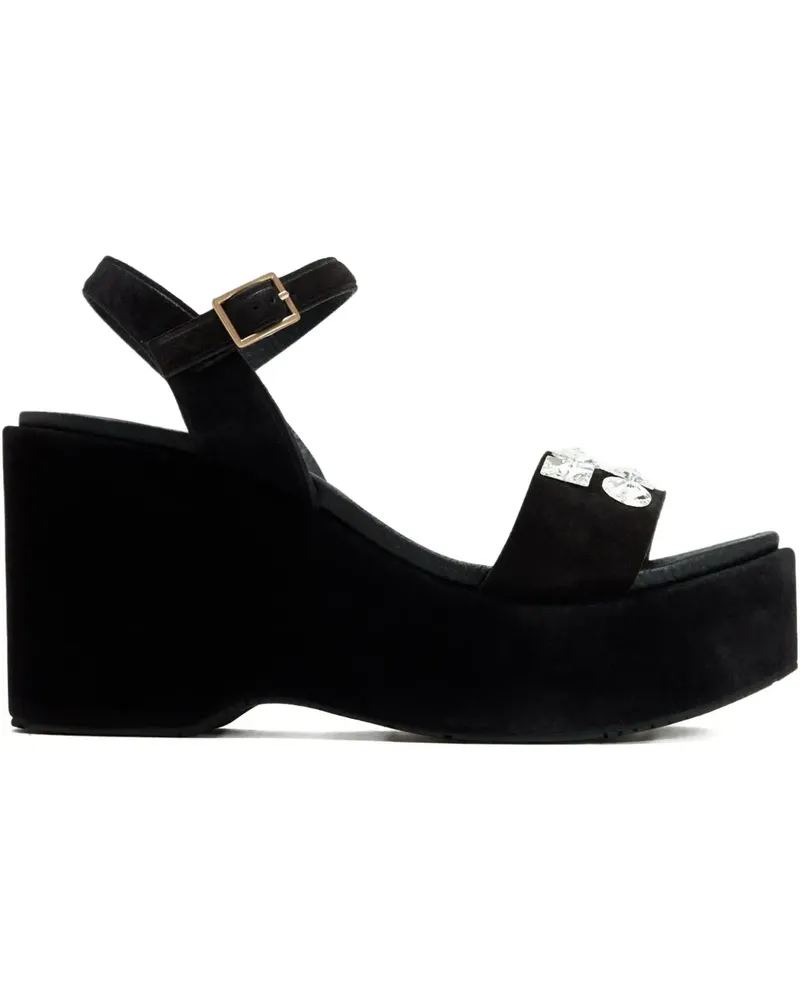 Pedro Garcia Delina Plateau-Sandalen mit Kristallen 90mm - Schwarz Schwarz