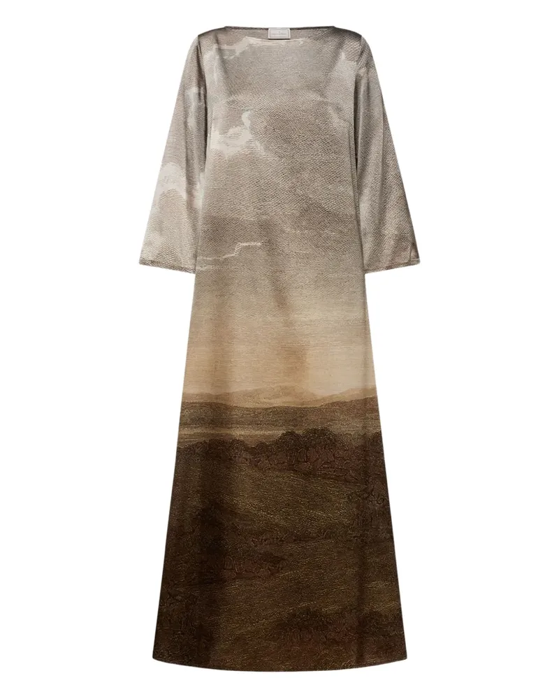 Pierre-Louis Mascia abstract-pattern maxi dress - Nude Nude