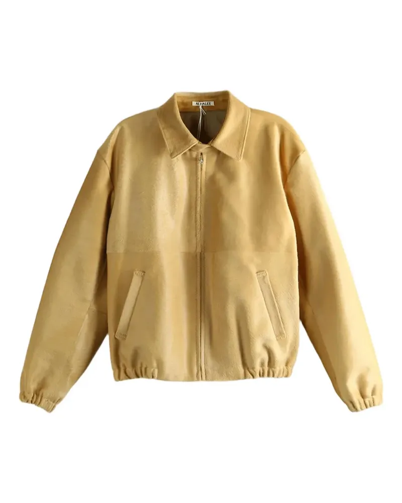 AURALEE zip-up leather jacket - Nude Nude