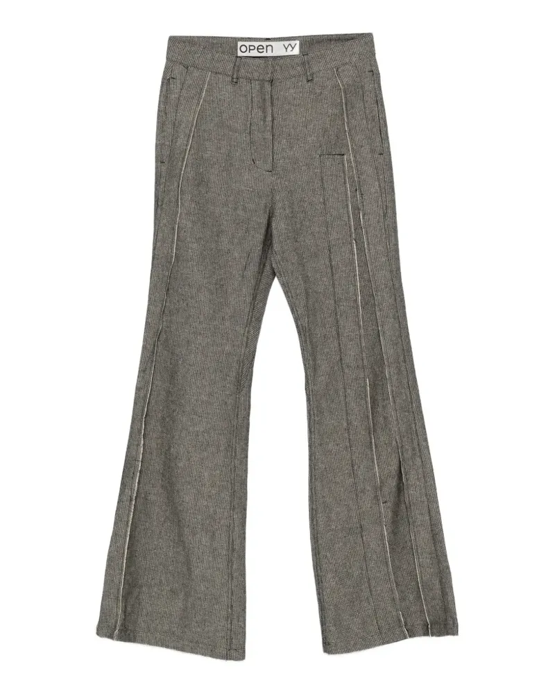 OPEN YY raw-cut-detail trousers - Braun Braun