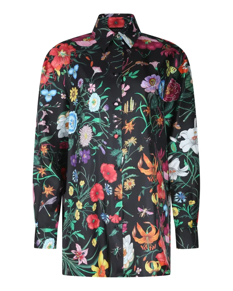 Gucci floral-print shirt - Schwarz Schwarz
