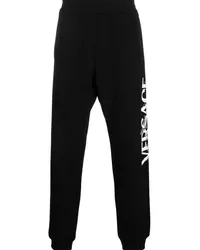 Versace logo-embroidered track pants Schwarz