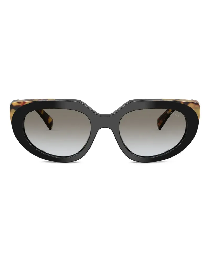 Prada geometric oval sunglasses - Schwarz Schwarz