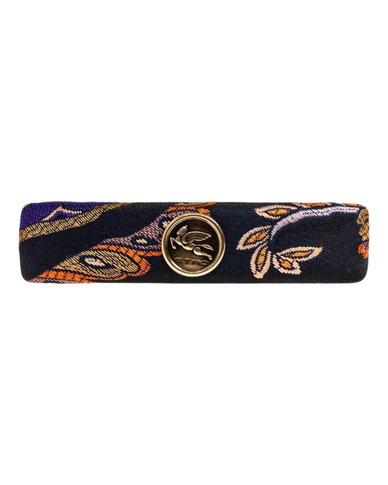 Etro paisley logo hair clip - Schwarz Schwarz