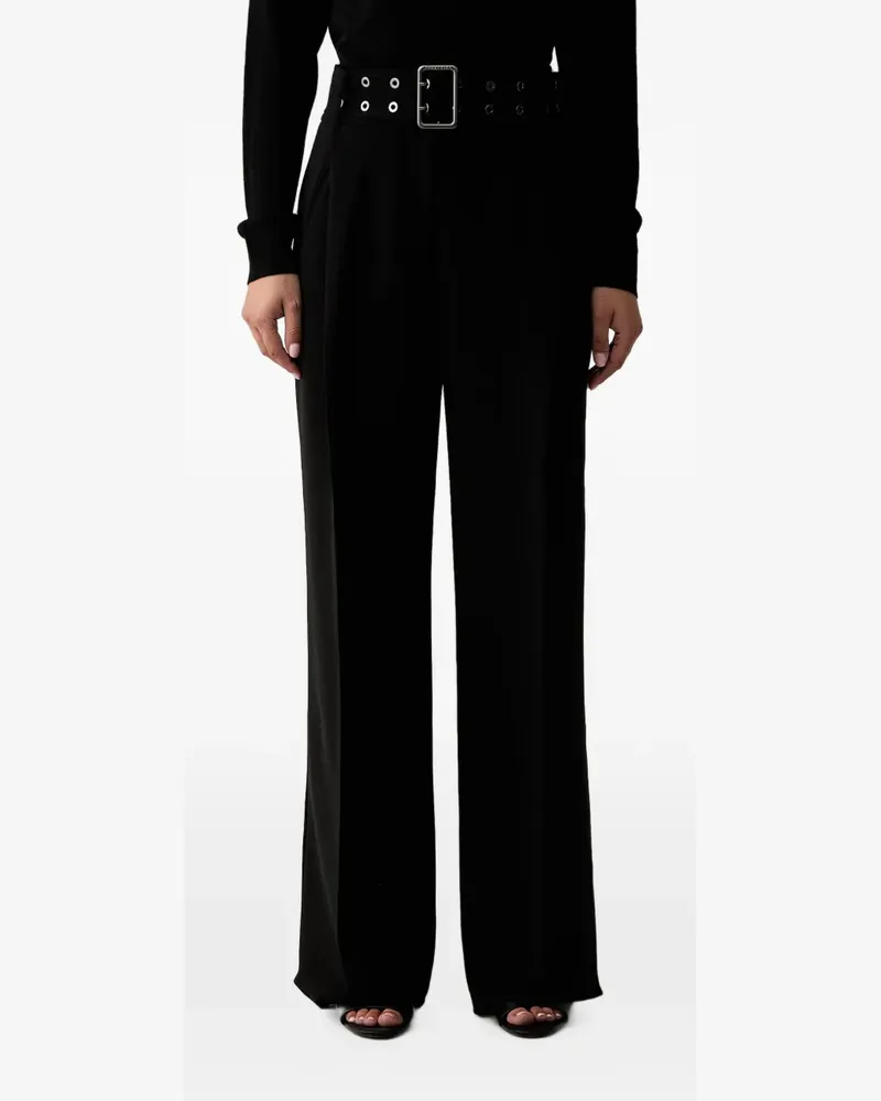 Trussardi Wide-Leg-Hose mit Gürtel - Schwarz Schwarz