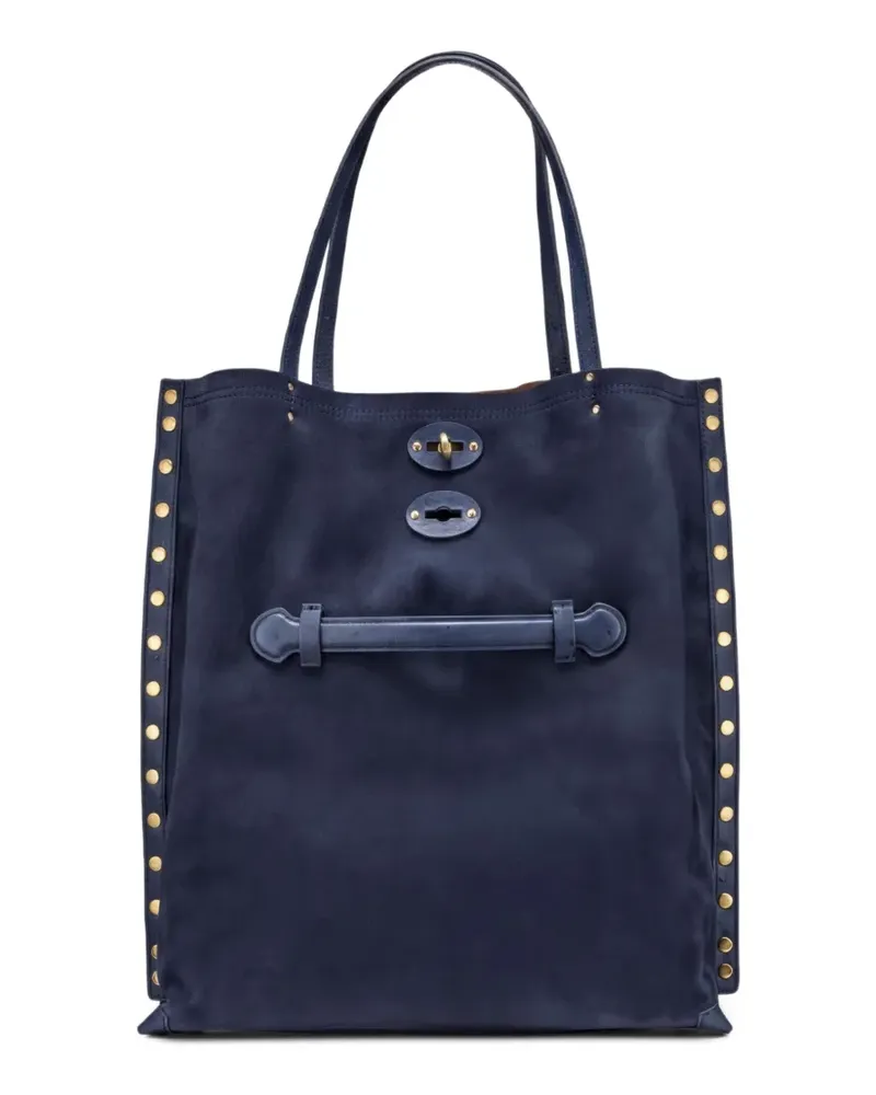 Zanellato A' Spasso stud-embellished tote bag - Blau Blau