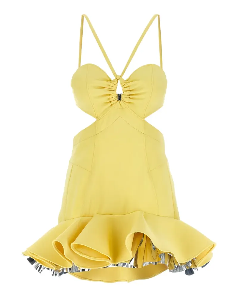 Paco Rabanne Abito cut-out flounce-hem mini dress - Gelb Gelb