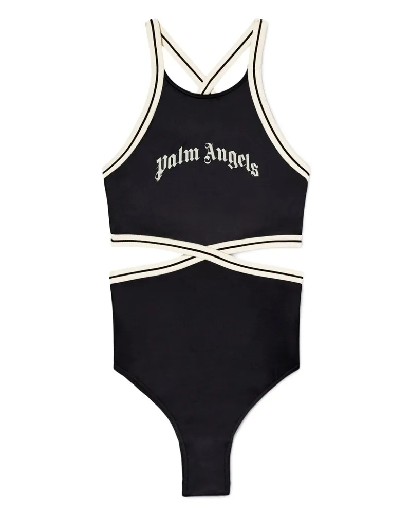 Palm Angels Badeanzug mit abgerundetem Logo - Schwarz Schwarz