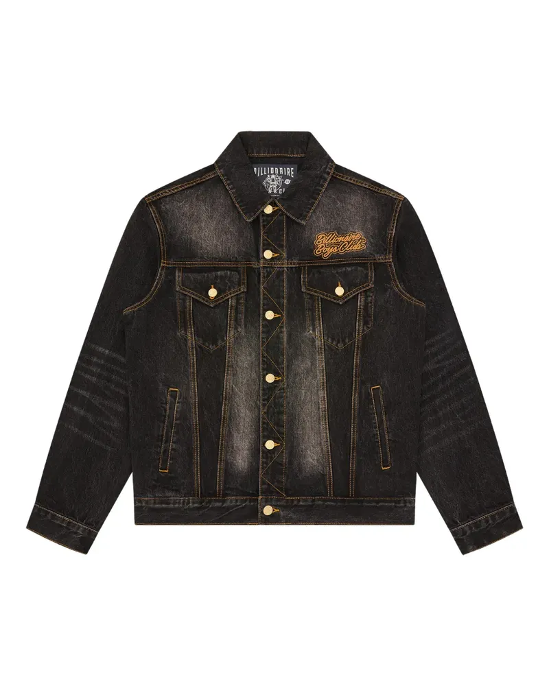 Billionaire Boys Club Script Cord Collar embroidered denim jacket - Schwarz Schwarz