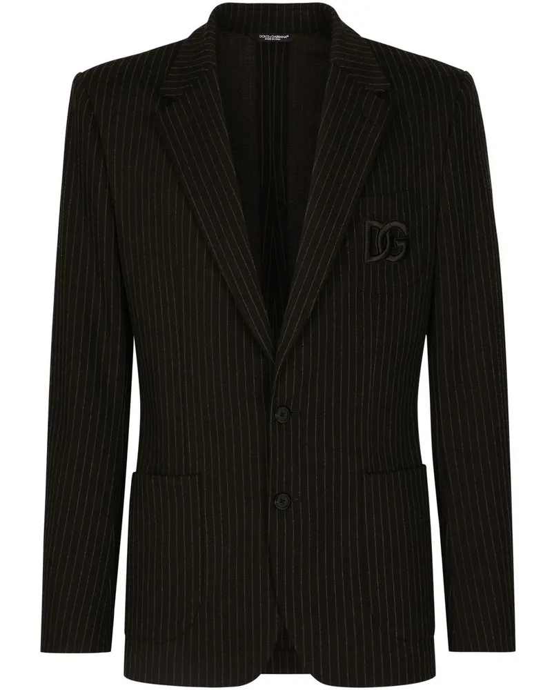Dolce & Gabbana Portofino Sakko mit Nadelstreifen - Schwarz Schwarz