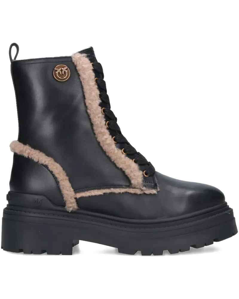 Pinko Stiefel mit Shearling-Besatz - Schwarz Schwarz