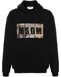 MSGM Hoodie mit Logo-Print Schwarz