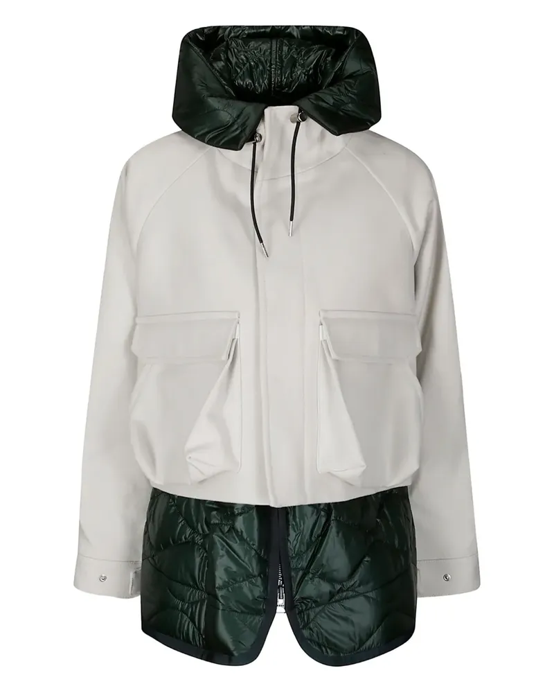 Sacai Melton zip-up jacket - Weiß Weiß