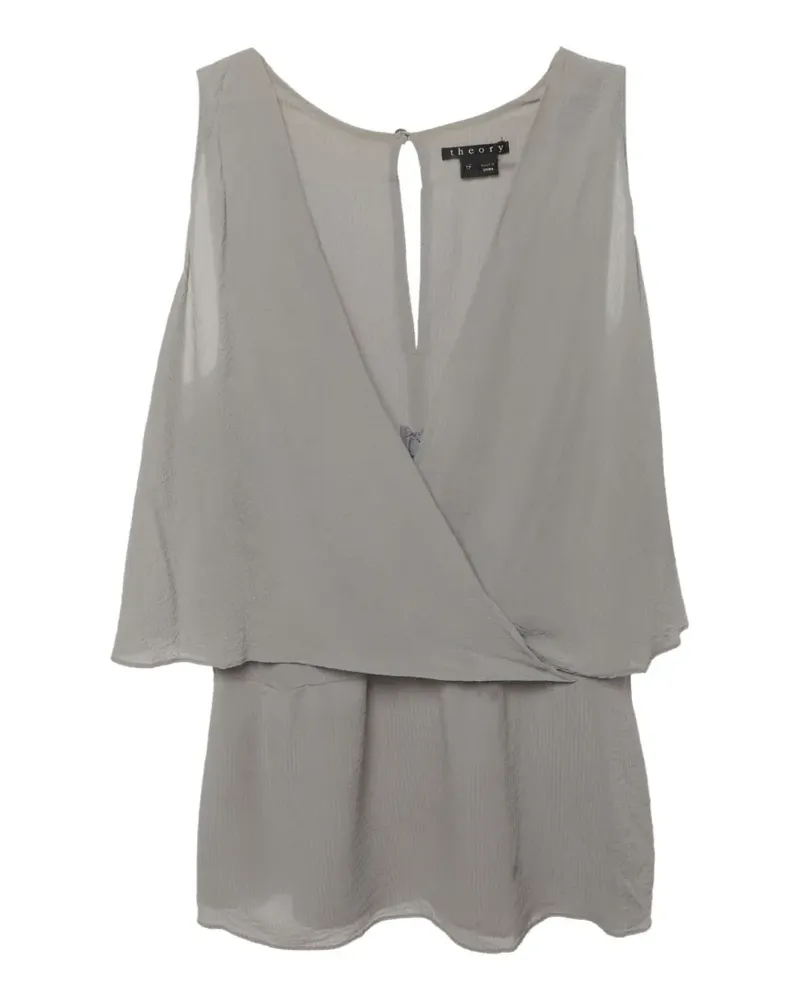 Theory Top aus Seide - Grau Grau