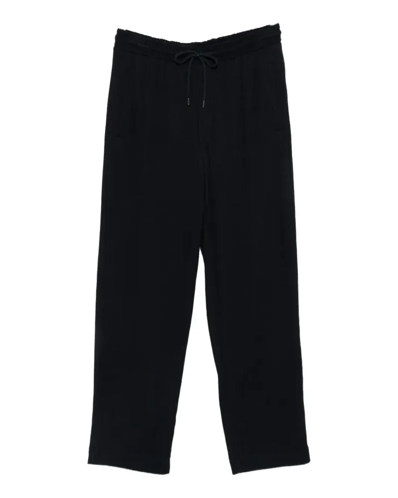 Giorgio Armani drawstring-waist textured trousers - Blau Blau