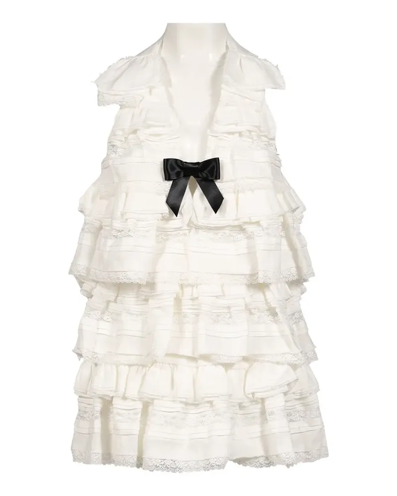 SHUSHU/TONG Minikleid mit Spitzenbesatz - Weiß Weiß
