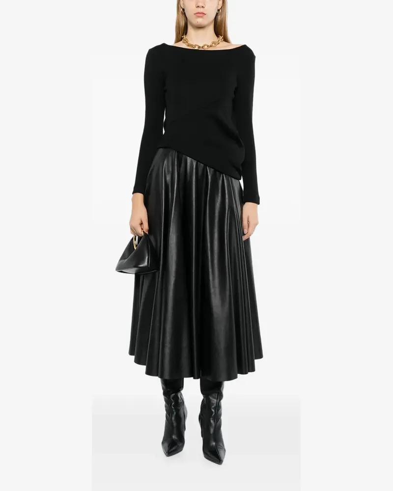 Jil Sander Asymmetrischer Pullover - Schwarz Schwarz