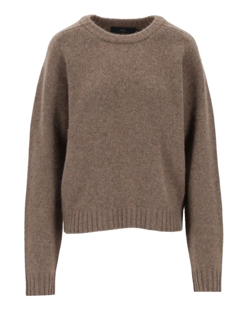 arch4 Grob gestrickter Limerick Pullover mit Rundhalsausschnitt - Braun Braun